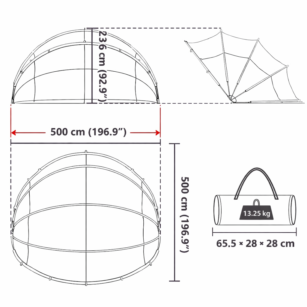 Dôme Piscine L | Ø 500 cm