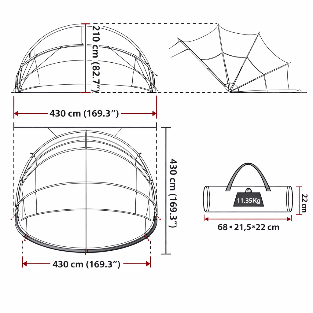 Dôme Piscine S | Ø 430 cm